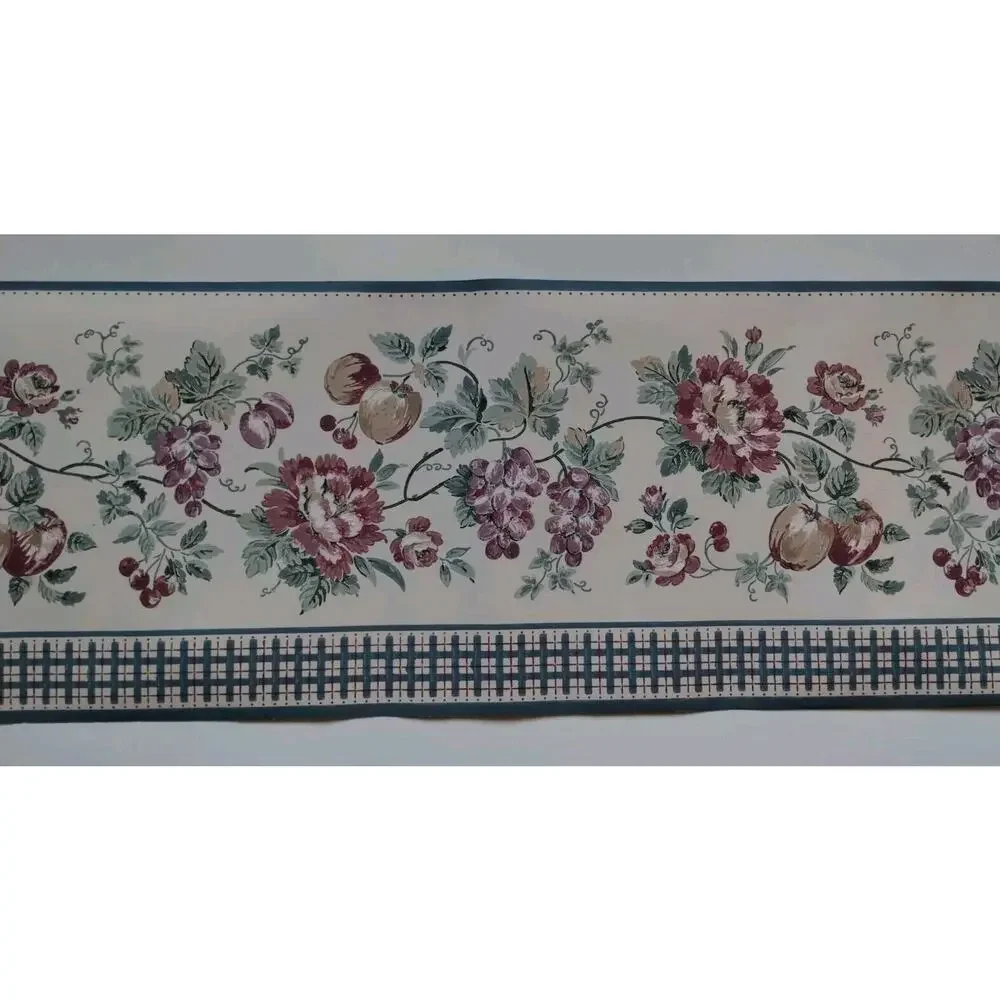 Imperial Wallcovering Pre-pasted Decorative Wall Border - Fruit Flowers - 5 yds